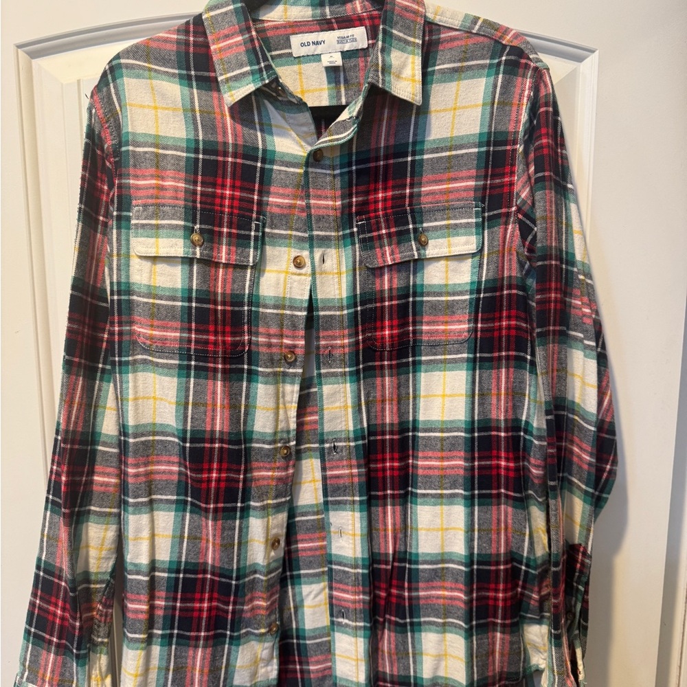 Old Navy Men's Plaid Shirt - Multicolor